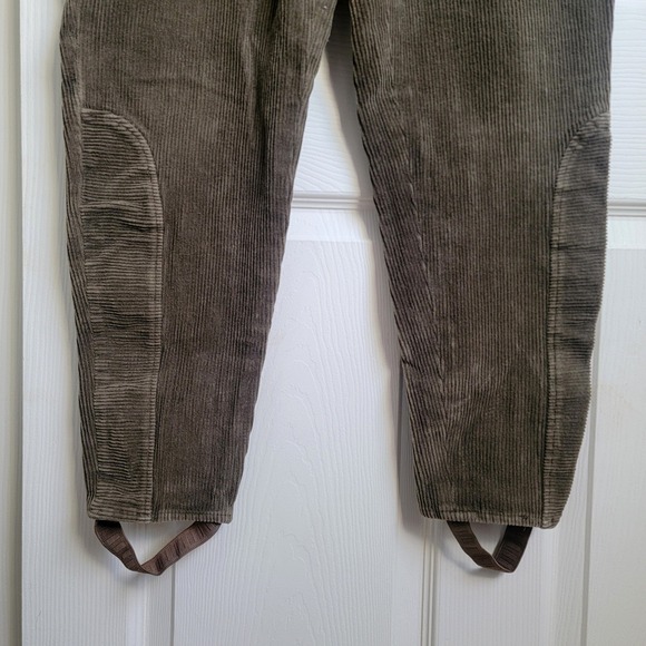 Vtg J.McLaughlin for Sanyo Corduroy Stirrup Pants High Rise Tapered Sz 24 Green - Picture 4 of 12
